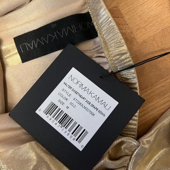 Norma Kamali Sweetheart Gold Golden Gown (M) NWT - Picture 7 of 7